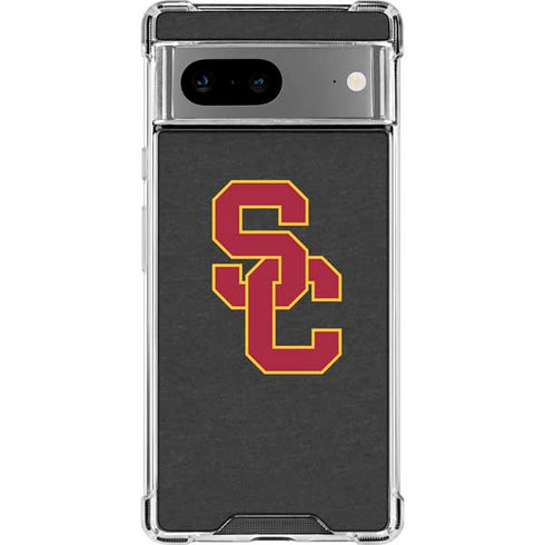 University of Southern California USC Dark Grey Logo Google Pixel 8a Clear Case
